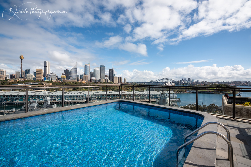 Rooftop swimming pool with gorgeous Sydney views